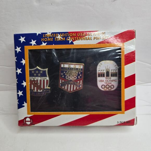 1996 Atlanta Olympic JC Penny Limited Edition Home Team Centennial 3 Pin Set NIB - Picture 1 of 7
